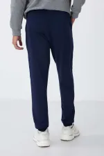 Tommylife Toptan İndigo Klasik Cepli Standart Kalıp Manşetli Erkek Eşofman Alt - 84652