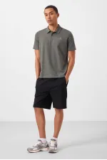 Short chino extensible léger, coupe standard, tissé, Tommylife Wholesale, noir, référence 81292