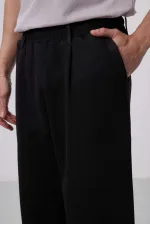 Pantalon Palazzo confortable texturé pour homme Tommylife en gros 82163 Noir