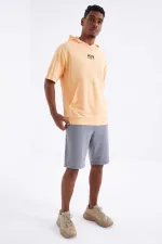Tommylife Toptan Gri Melanj Bağcıklı Standart Kalıp Basic Erkek Şort - 81212
