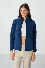 Tommylife Wholesale Hooded Standard Fit Zip-Up Women's Fleece Sweatshirt 97287 Parliament