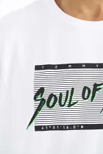 Tommylife Toptan Beyaz Yazı Desen Baskılı Standart Kalıp O Yaka Erkek T-Shirt - 88172