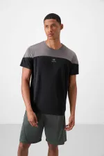 Tommylife Toptan O Yaka Standart Kalıp Aktif Spor Erkek T-Shirt 88386 Siyah