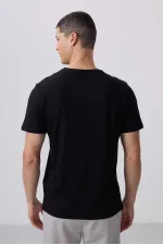 Tommylife Toptan O Yaka Standart Kalıp Basic Erkek T-Shirt 87911 Siyah