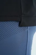 Tommylife Toptan Siyah O Yaka Baskı Detaylı Oversize Kısa Kol Kadın T-Shirt - 97263