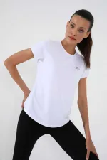 Tommylife Toptan Beyaz Basic Kısa Kol Standart Kalıp O Yaka Kadın T-Shirt - 97144
