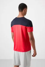 Tommylife Toptan O Yaka Standart Kalıp Aktif Spor Erkek T-Shirt 88386 Kırmızı