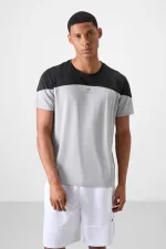 Tommylife Toptan O Yaka Standart Kalıp Aktif Spor Erkek T-Shirt 88386 Gri