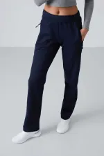 Tommylife Wholesale Indigo Women's Sweatpants with Zipper Pockets, Comfortable Fit, Classic Leg - 94195