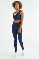 Bustier Tommylife Wholesale en tissu scuba imprimé indigo à blocs de couleur, coupe ajustée, pour femme - 97271