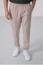 Pantalon chino extensible léger tissé coupe standard Tommylife Wholesale 82175 Stone