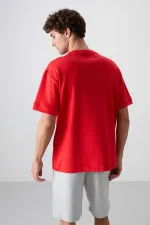 Tommylife Toptan O Yaka Oversize Baskılı Erkek T-Shirt 88320 Fiesta