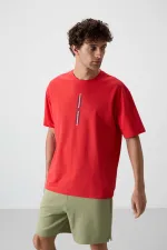 Tommylife Toptan O Yaka Oversize Baskılı Erkek T-Shirt 88366 Fiesta