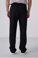 Pantalon Palazzo confortable texturé pour homme Tommylife en gros 82163 Noir