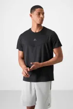 Tommylife Toptan O Yaka Standart Kalıp Aktif Spor Erkek T-Shirt 88391 Siyah