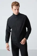 Tommylife Wholesale Comfortable Fit Stand Collar Classic Leg Men's Tracksuit 85113 Black