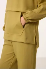 Ensemble tunique de survêtement oversize à capuche et texture douce Tommylife pour femme - 95348 Moutarde foncé