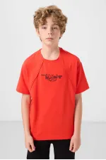 Tommylife Toptan Pamuklu Yumuşak Dokulu Oversize Fit Baskılı Erkek Çocuk T-Shirt 11285 Fiesta
