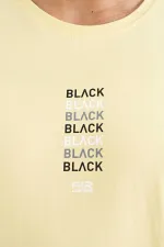 T-shirt homme imprimé Tommylife Wholesale Tylor, col rond, coupe standard, jaune, référence 88227