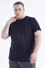 T-shirt homme Tommylife, bleu marine, manches courtes, col rond, grandes tailles - 88072