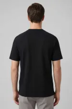 T-shirt homme noir Tommylife Wholesale, coupe confortable, souple et respirant - 88495