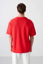 Tommylife Toptan O Yaka Oversize Basic Erkek T-Shirt 88339 Fiesta