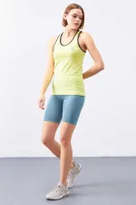 Débardeur de sport sans manches Tommylife Wholesale Lemon Crossbody pour femme, coupe standard - 97094