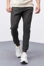 Tommylife Toptan Haki Fermuar Cepli Dar Kalıp Jogger Erkek Eşofman Alt - 84343
