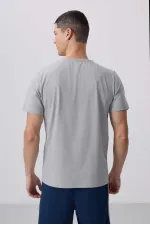 T-shirt basique Tommylife pour homme, col rond, coupe standard, couleur pierre, référence 87911