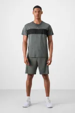 Tommylife Toptan O Yaka Standart Kalıp Aktif Spor Erkek T-Shirt 88398 Haki