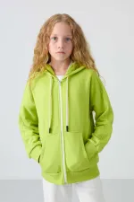 Sweat-shirt à capuche Tommylife pour filles de 7 à 15 ans, coupe standard, vert citron, référence 75149.