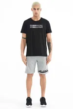 Tommylife Toptan Peter O Yaka Standart Kalıp Baskılı Erkek T-Shirt 88204 Siyah