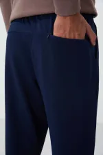 Pantalon de survêtement Tommylife Wholesale Indigo pour homme, avec cordon de serrage, poches, coupe standard, jambe classique - 84682