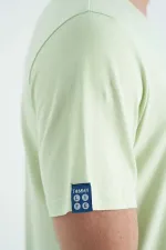 T-shirt basique Tommylife pour homme, col rond, coupe standard, vert clair, référence 87911.