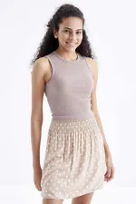 Tommylife Wholesale Camel Basic Sleeveless O-Neck Women's Crop Top Tank Top - 97204