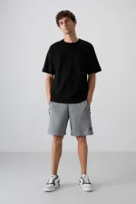 Tommylife Toptan O Yaka Oversize Basic Erkek T-Shirt 88341 Siyah