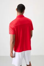 Tommylife Toptan Polo Yaka Standart Kalıp Aktif Spor Erkek T-Shirt 88402 Kırmızı
