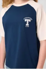 Tommylife Wholesale Crew Neck Cotton Printed Oversize Fit Girls' T-Shirt 75179 Parliament