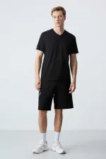 Short basique confort Tommylife pour homme, modèle 81281, noir.