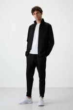 Tommylife Toptan Bran Standart Kalıp Scuba Basic Erkek Eşofman Takım 85199 Siyah