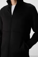 Tommylife Toptan Bran Standart Kalıp Scuba Basic Erkek Eşofman Takım 85199 Siyah