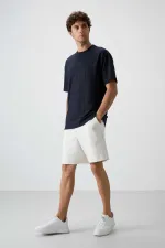 Tommylife Toptan O Yaka Oversize Basic Erkek T-Shirt 88380 Lacivert
