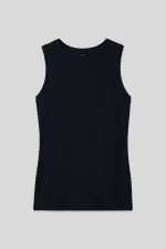 Tommylife Toptan Lacivert Slim Fit Basic O Yaka Sıfır Kol Kadın Atlet - 97313