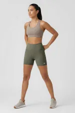 Leggings courts motardes taille haute coupe slim kaki pour femmes Tommlife Wholesale - 91017