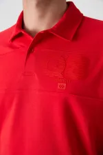 Tommylife Wholesale Polo Collar Oversize Printed Men's T-Shirt 88347 Fiesta