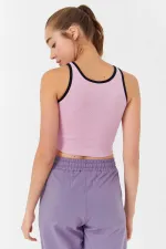 Débardeur court rose basique sans manches à col en U pour femme Tommylife Wholesale - 97162