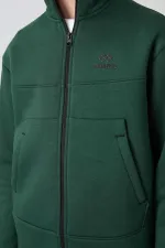 Tommylife Toptan Garson Boy Dik Yaka Standart Kalıp Basic Erkek Çocuk Sweatshirt 11245 Çam Yeşili