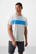Tommylife Toptan O Yaka Standart Kalıp Aktif Spor Erkek T-Shirt 88398 Taş