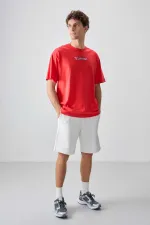 Tommylife Wholesale Crew Neck Oversize Printed Men's T-Shirt 88356 Fiesta