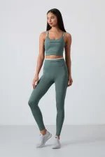 Ensemble bustier et legging taille haute slim fit Tommylife pour femme, vert menthe, réf. 95333